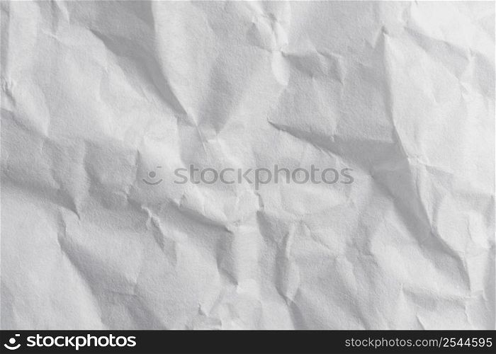 Paper crumpled white texture and background with space.