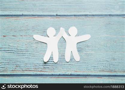 paper cut people on blue background . Resolution and high quality beautiful photo. paper cut people on blue background . High quality and resolution beautiful photo concept