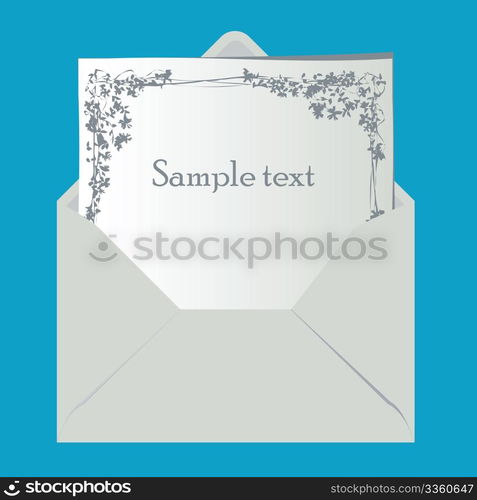 Paper envelope isolated with sample text, vector illustration