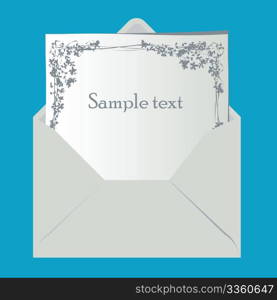 Paper envelope isolated with sample text, vector illustration