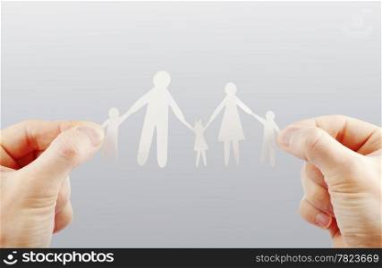 paper family in hands