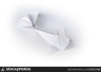 Paper fish origami isolated on a blank white background. Paper fish origami isolated on a white background