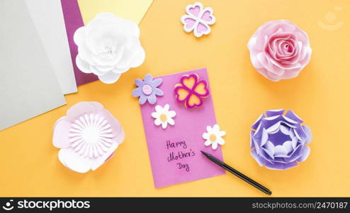 paper flowers yellow background