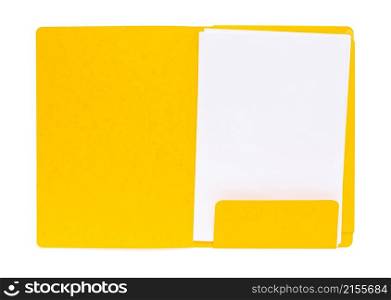 Paper folder and blank sheet isolated on white background