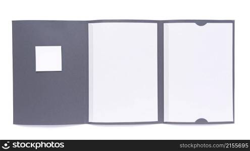 Paper folder and blank sheet isolated on white background