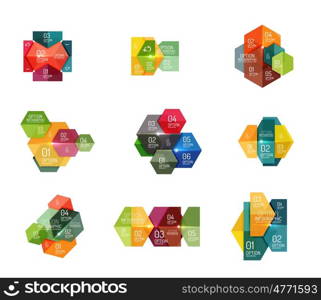 Paper geometric abstract infographic layouts. Paper geometric abstract infographic layouts. business templates