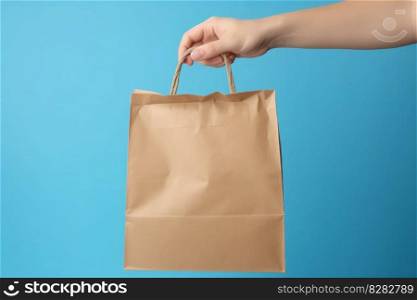 Paper hand bag. Food paper craft. Generate Ai. Paper hand bag. Generate Ai