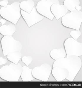 Paper heart banner with drop shadows