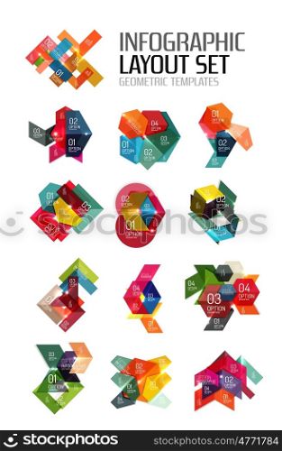 Paper infographic elements for business background, presentation or message with options and buttons