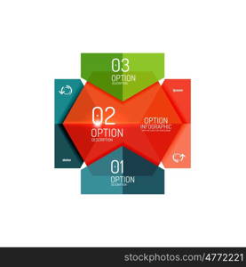 Paper infographic layout design templates for backgrounds, presentations and options