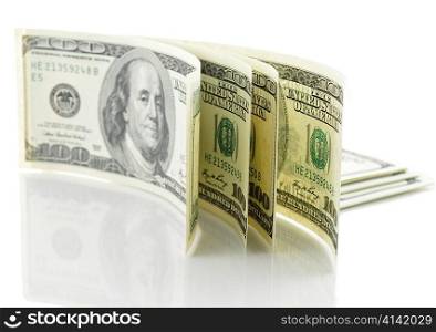 paper money on white background