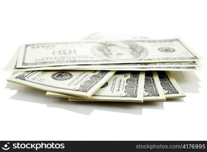 paper money on white background