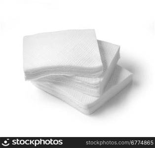 Paper napkins isolated on a white background. clipping path