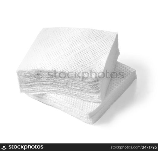 Paper napkins isolated on a white background. with clipping path