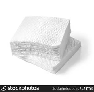 Paper napkins isolated on a white background. with clipping path