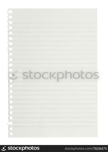 paper page notebook. textured isolated on the white backgrounds