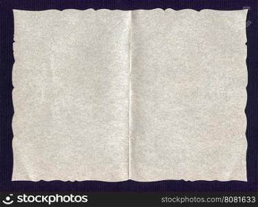 Paper parchment background. Blank paper parchment for greeting card or invitation or restaurant menu over black