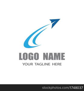 Paper plane logo vector illustration template