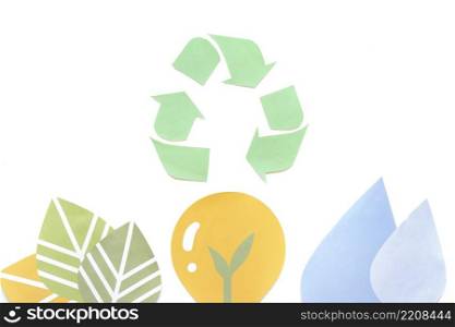 paper recycle symbol with ecology figures