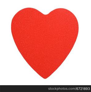Paper red heart isolated on a white background.