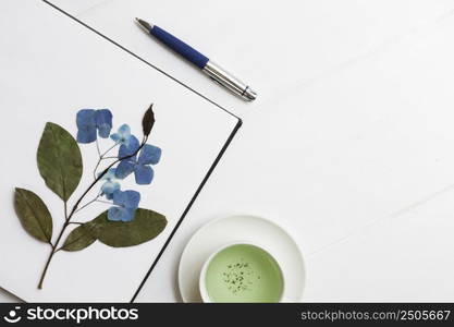 paper sheet with dry branch flowers