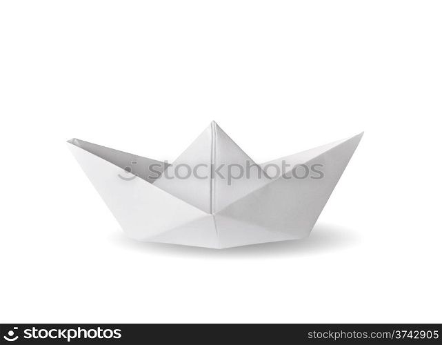 paper ship isolated on white background.