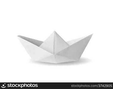 paper ship isolated on white background.