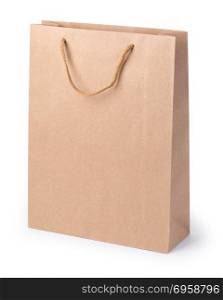 Paper shopping bag isolated on white background with clipping path. Paper shopping bag