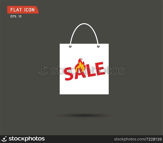 paper shopping bag vector icon illustration, online shop, sale logo eps 10