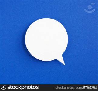 paper speech bubble on blue background