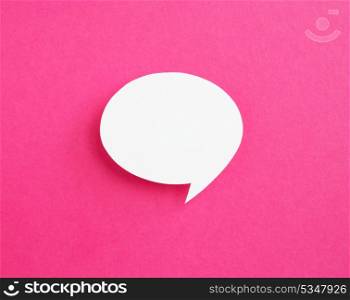 paper speech bubble on pink background