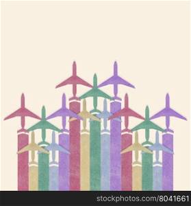 Paper texture,Colorful Airplanes background