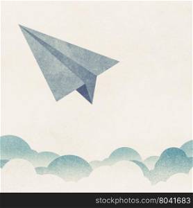 Paper Texture,Paper airplanes flying against sky and clouds