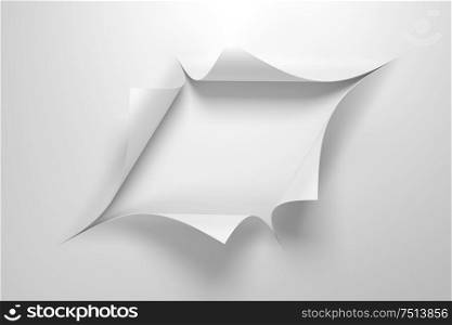paper with the curled corner, 3d rendering