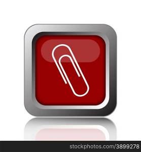 Paperclip icon. Internet button on white background
