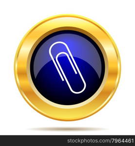 Paperclip icon. Internet button on white background.