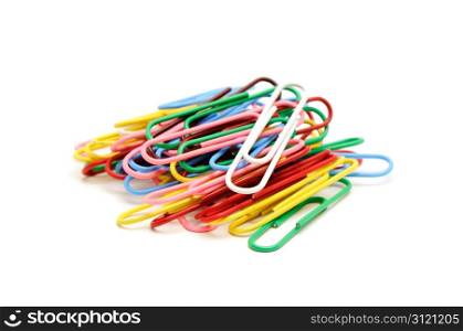 paperclips on a white background