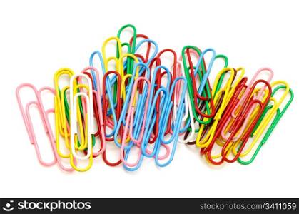 paperclips on a white background