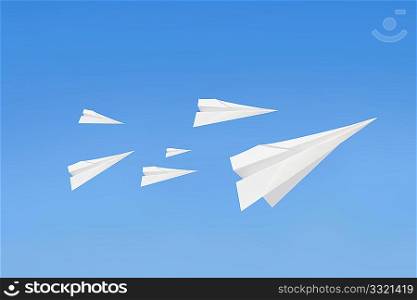 Paperplanes flying