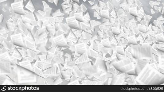 Paperwork. Conceptual background image of documents flying in air