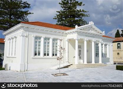PAPHHOS, CYPRUS - CIRCA NOVEMBER 2017 Municipal library