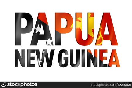 Papua New Guinea flag text font. National symbol background. Papua New Guinea flag text font