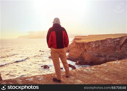 Paracas. Beautiful coastline landscapes in Paracas National Reserve, Ica Region, Pacific coast of Peru.