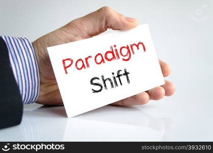 Paradigm shift text concept isolated over white background