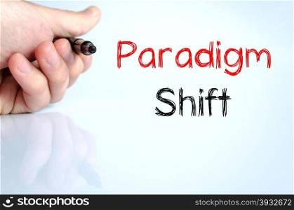 Paradigm shift text concept isolated over white background