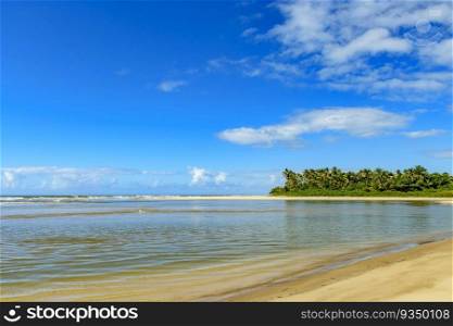 Paradise and deserted tropical beach in Serra Grande in Bahia, northeastern Brazil. Paradise and deserted tropical beach