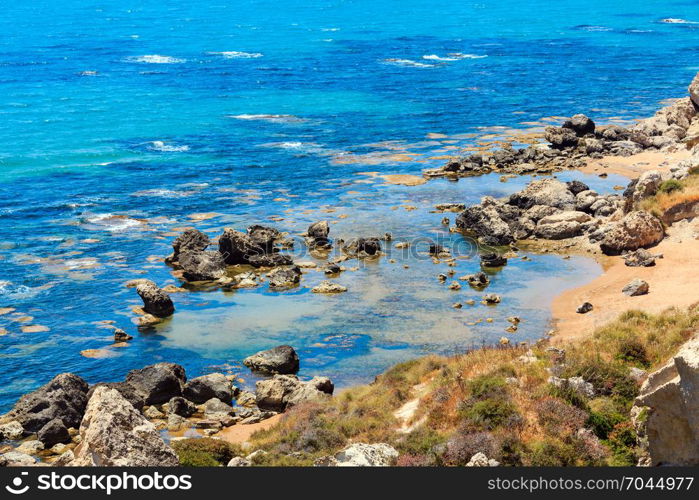 Paradise sea beach Cala Paradiso near Rocca di San Nicola, Agrigento, Sicily, Italy