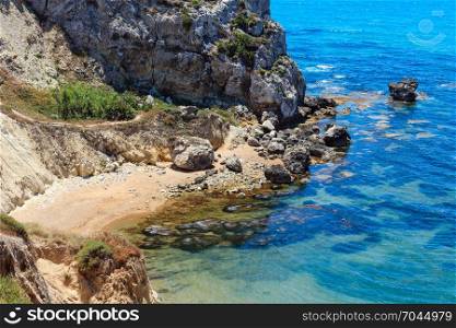 Paradise sea beach Cala Paradiso near Rocca di San Nicola, Agrigento, Sicily, Italy
