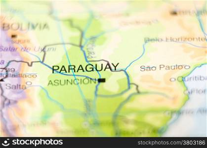 paraguay country on map