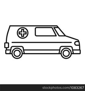 Paramedic ambulance icon. Outline paramedic ambulance vector icon for web design isolated on white background. Paramedic ambulance icon, outline style